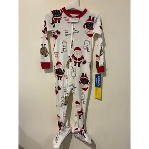 Carters Christmas Santa Cookies and Milk Footed Pajamas Baby 24 Months